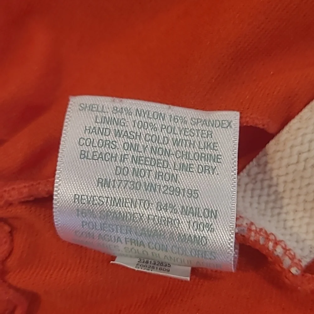 EUC KONA SOL Bright Orange 1 Piece Plunge Adjustable Strap Bathing Suit - Picture 6 of 12